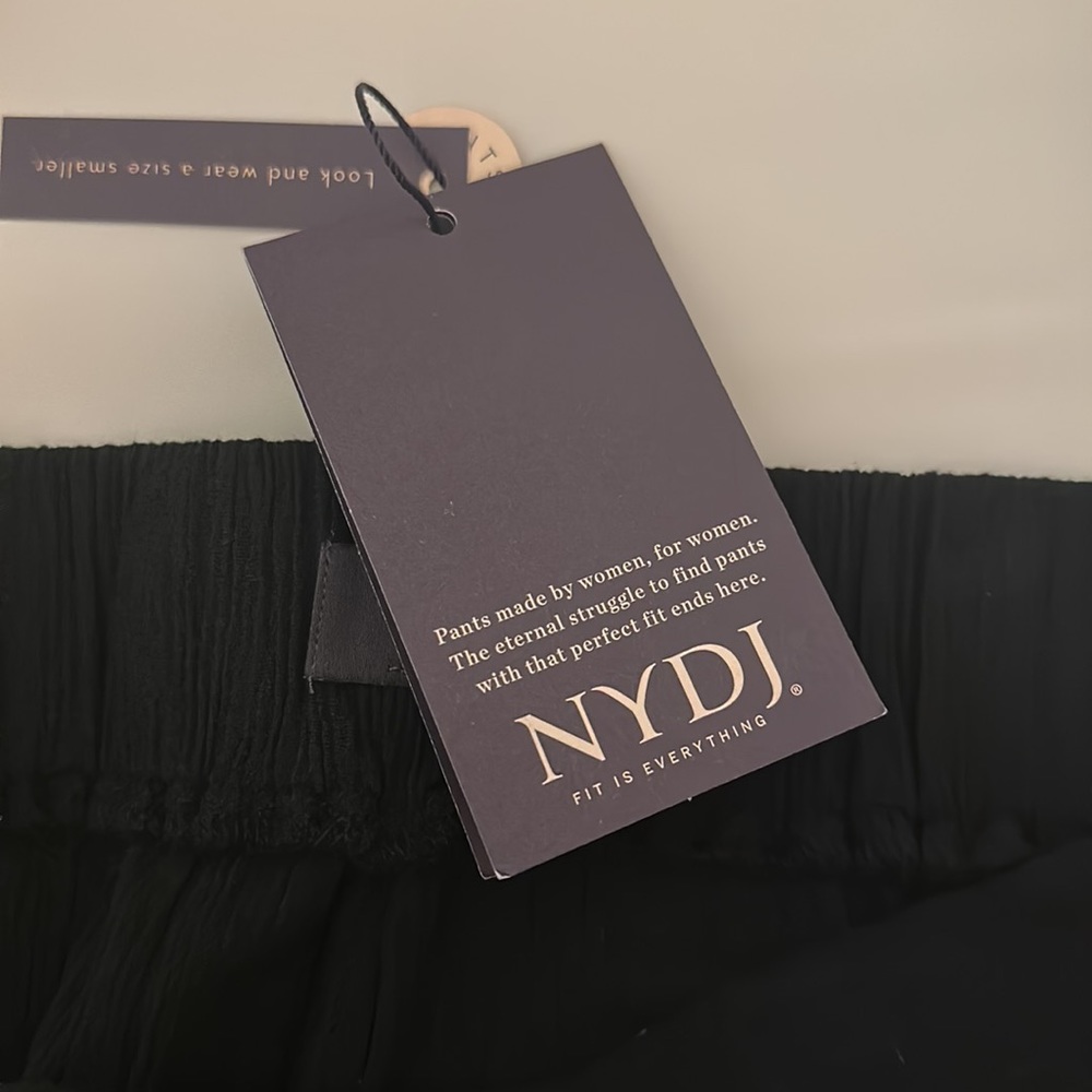 NYDJ Women’s Gauze Wide Leg Pull On Ankle Pants New Black Size 10 - Picture 10 of 12